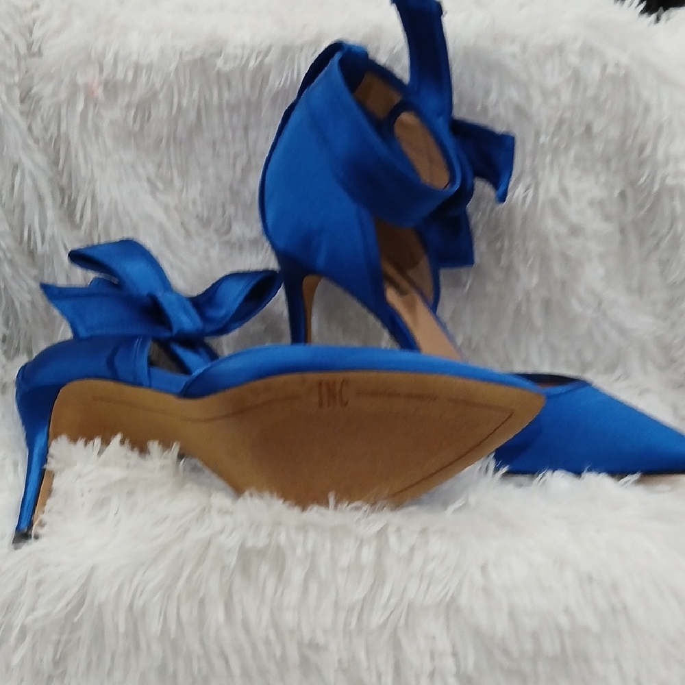 INC International Concepts Women's Royal Blue Satin Heels - Picture 4 of 6